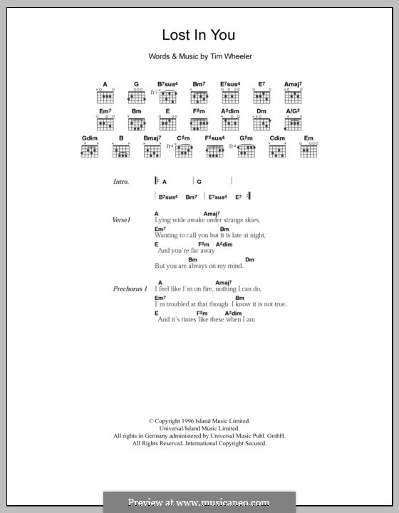 Lost in You (Ash) by T. Wheeler - sheet music on MusicaNeo