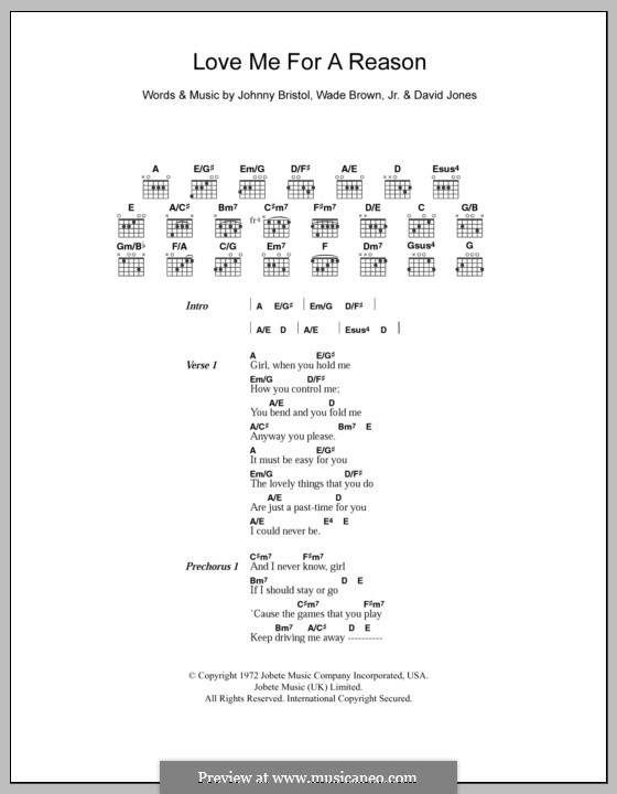 Love Me for a Reason (Boyzone) by D. Jones Jr., J. Bristol, W. Brown on ...