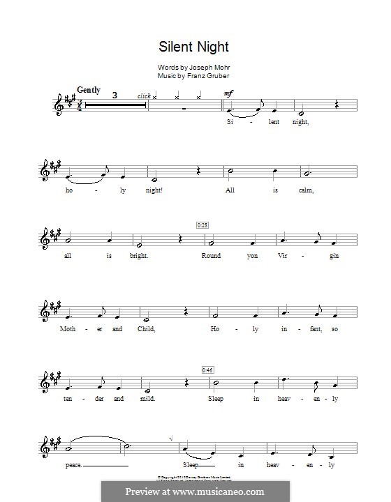 Silent Night (Printable) by F.X. Gruber - sheet music on MusicaNeo