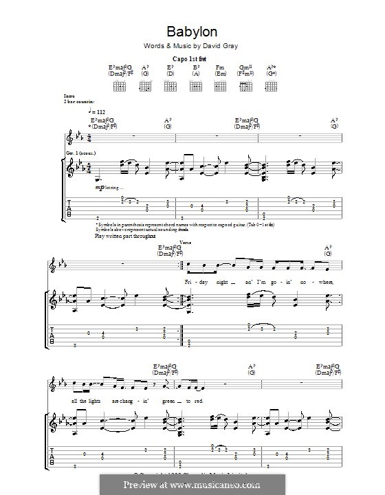 Babylon by D. Gray - sheet music on MusicaNeo