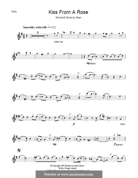 Kiss from a Rose by Seal - sheet music on MusicaNeo