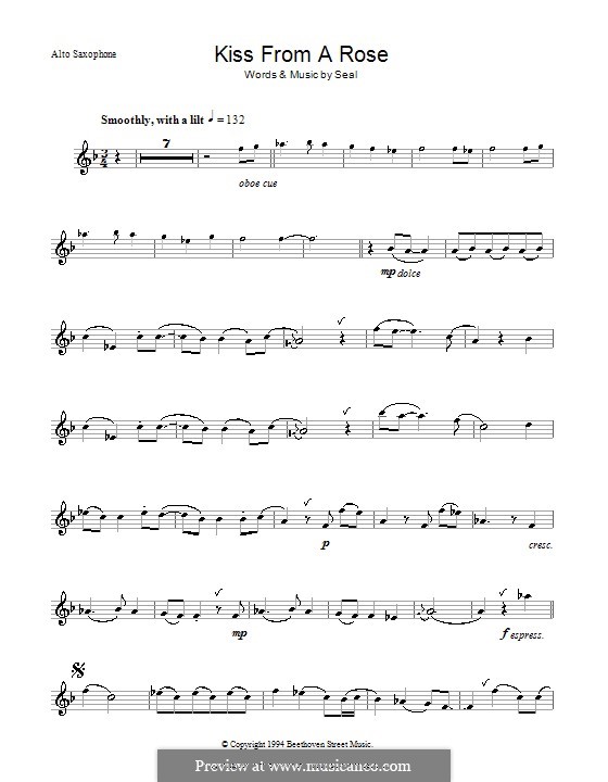 Kiss from a Rose by Seal - sheet music on MusicaNeo