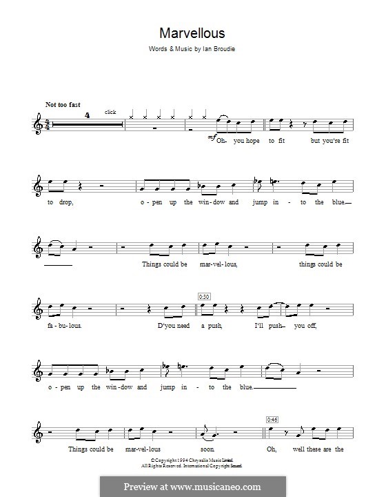 Marvellous (The Lightning Seeds) by I. Broudie - sheet music on MusicaNeo