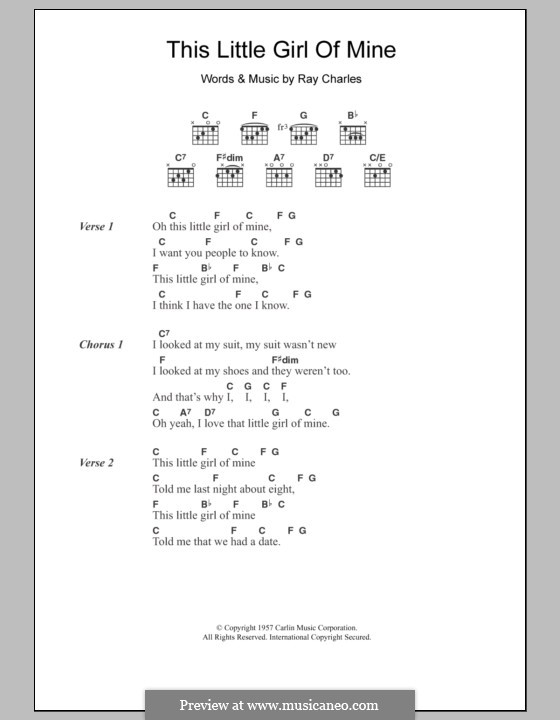 This Little Girl of Mine by R. Charles - sheet music on MusicaNeo