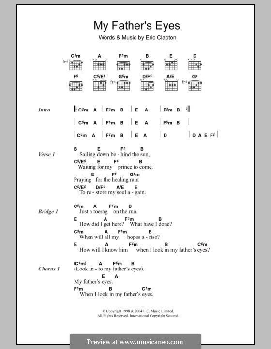 My Father Eyes - Eric Clapton - Tutorial Piano Teclado Partitura 