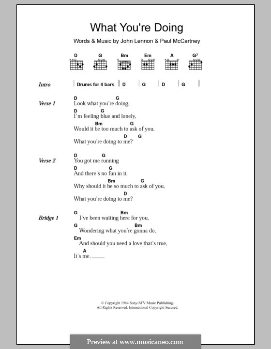 What You're Doing (The Beatles) by J. Lennon, P. McCartney on MusicaNeo