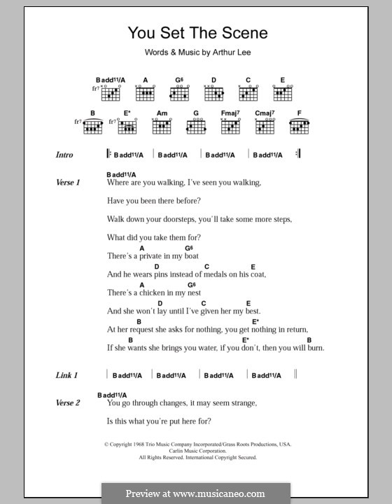 You Set the Scene (Love) by A. Lee - sheet music on MusicaNeo