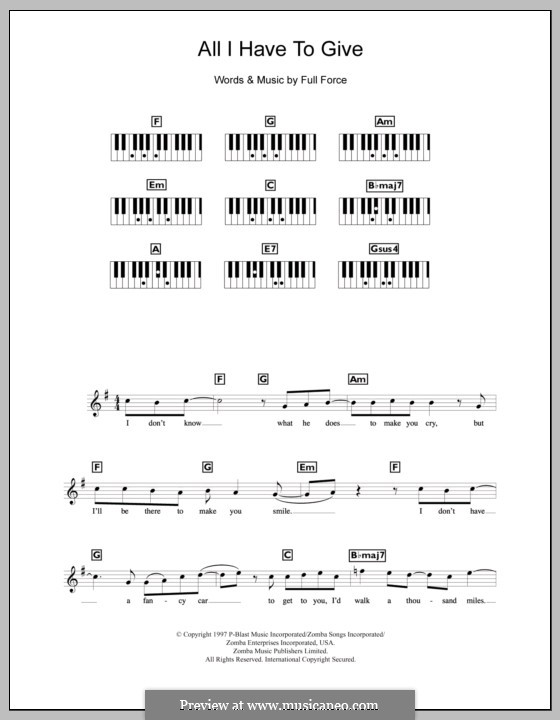 All I Have to Give (Backstreet Boys) by F. Force - sheet music on MusicaNeo