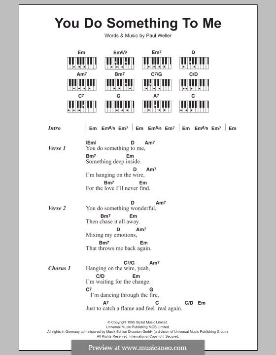 You Do Something to Me by P. Weller - sheet music on MusicaNeo