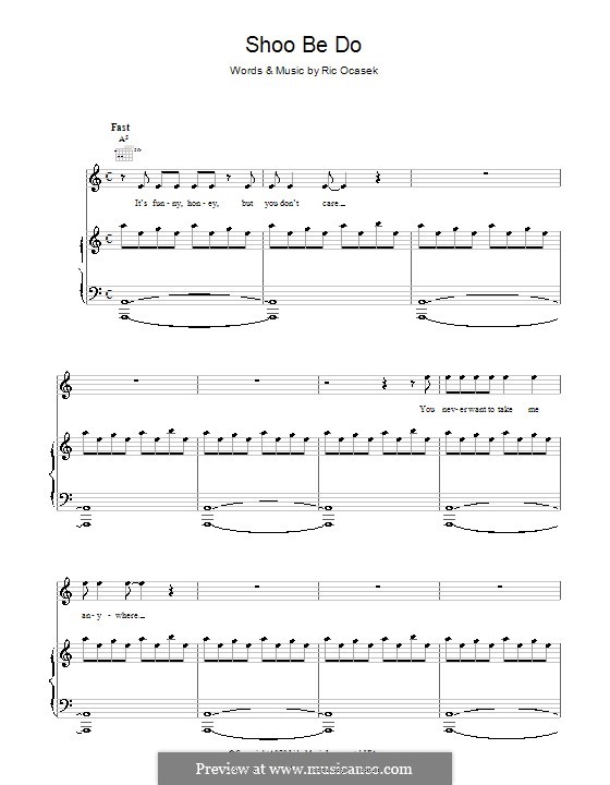 Shoo Be Do (The Cars) by R. Ocasek - sheet music on MusicaNeo