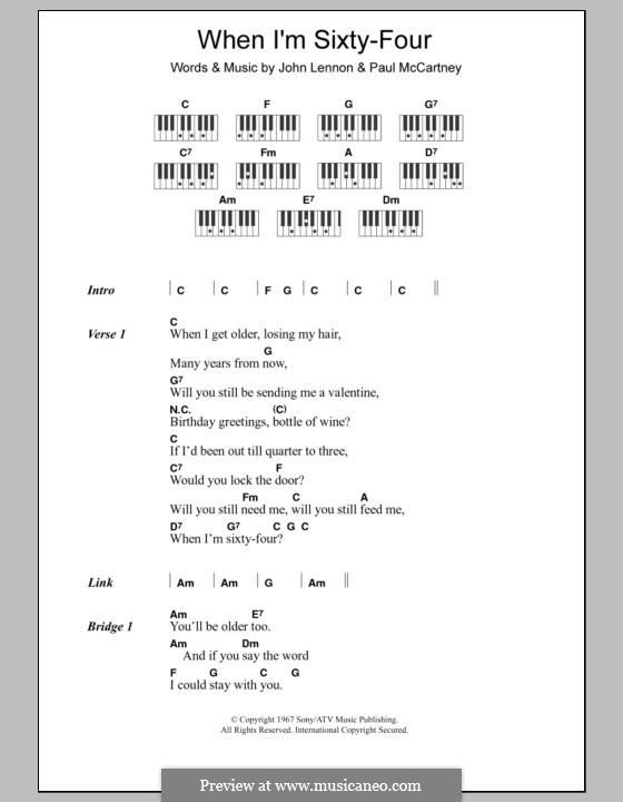 When I'm Sixty-Four (The Beatles) by J. Lennon, P. McCartney on MusicaNeo