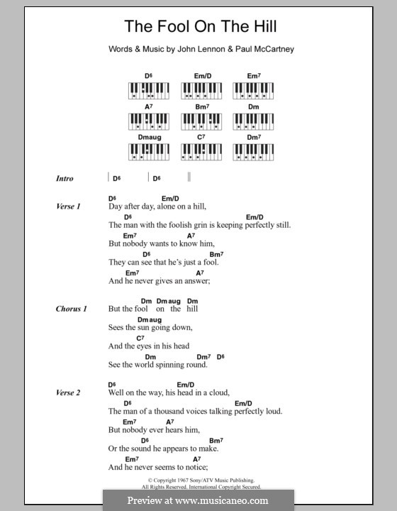 The Fool on the Hill (The Beatles) by J. Lennon, P. McCartney on MusicaNeo