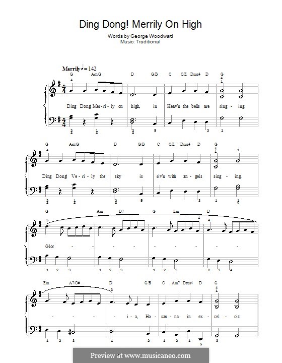 Ding Dong! Merrily on High (Printable Scores) by folklore on MusicaNeo