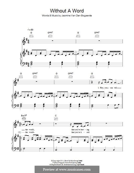 Without a Word by Birdy - sheet music on MusicaNeo