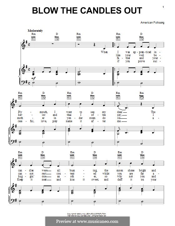 Blow the Candles Out by folklore - sheet music on MusicaNeo