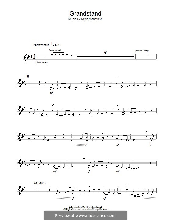 Theme from Grandstand by K. Mansfield - sheet music on MusicaNeo