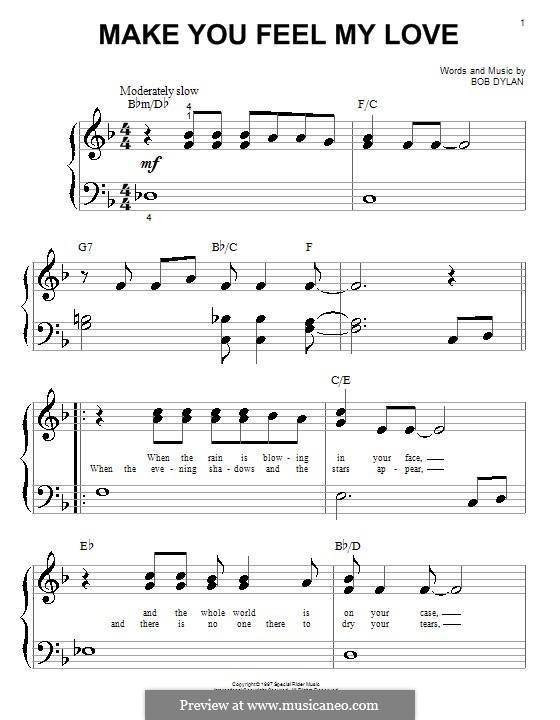 Make You Feel My Love by B. Dylan - sheet music on MusicaNeo