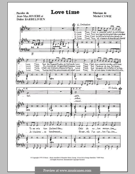 Love Time by M. Cywie - sheet music on MusicaNeo
