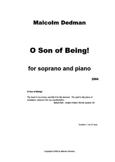 O Son of Being!, MMV11 by M. Dedman - sheet music on MusicaNeo