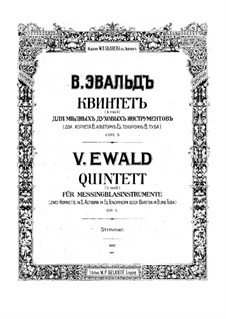 Brass Quintet No.1 In B Flat Minor, Op.5 By V. Ewald On MusicaNeo