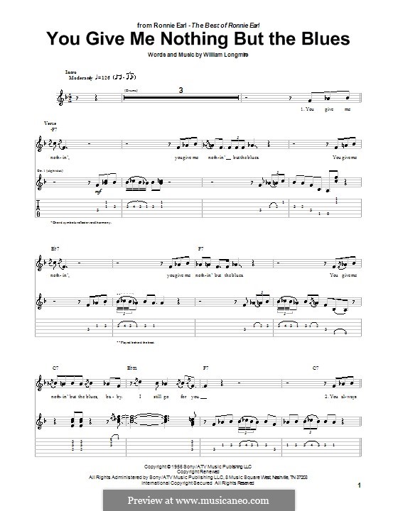 You Give Me Nothing But the Blues by W. Longmire - sheet music on MusicaNeo