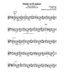 Study No.5 in B Minor by F. Sor - sheet music on MusicaNeo