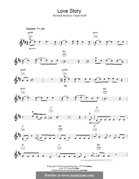 Love Story by T. Swift - sheet music on MusicaNeo