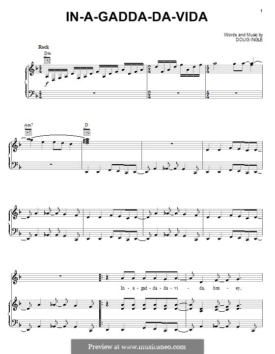In-A-Gadda-Da-Vida (Iron Butterfly) by D. Ingle - sheet music on MusicaNeo