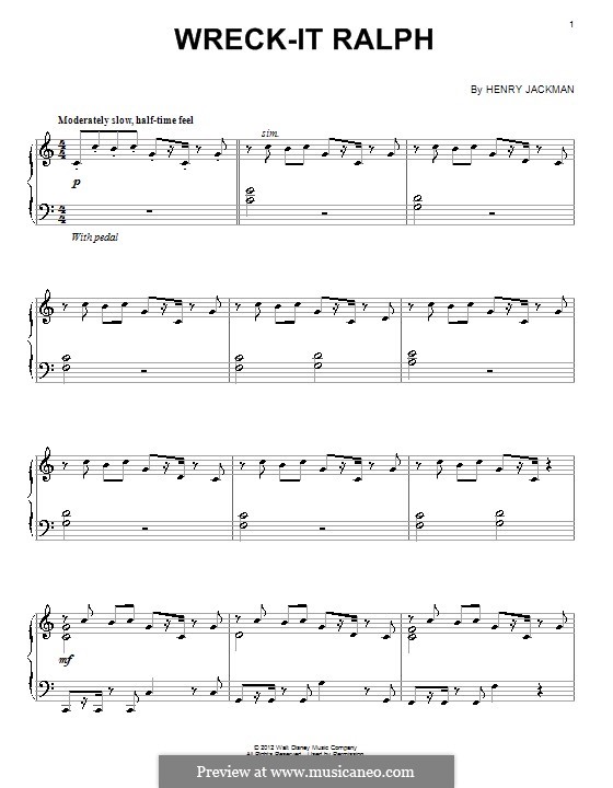 Wreck-It Ralph by H. Jackman - sheet music on MusicaNeo