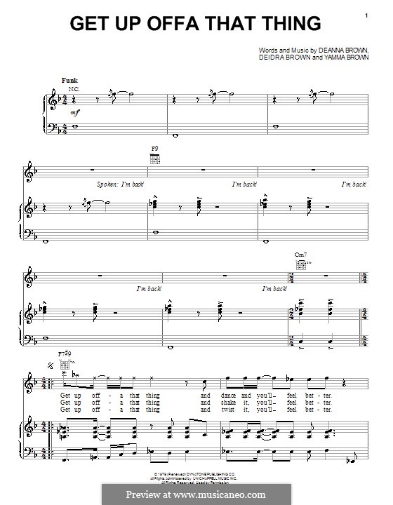 Get Up Offa That Thing By J Brown Sheet Music On Musicaneo