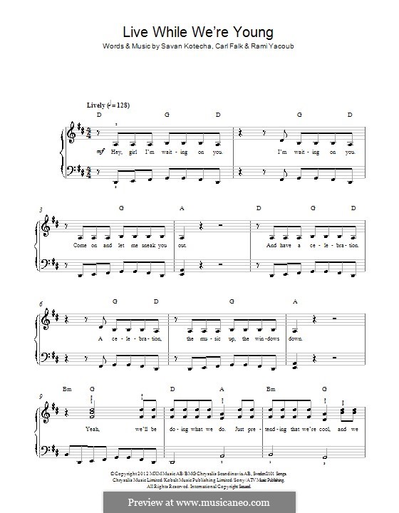 Live While We're Young Sheet Music | One Direction | Ukulele Chords/Lyrics