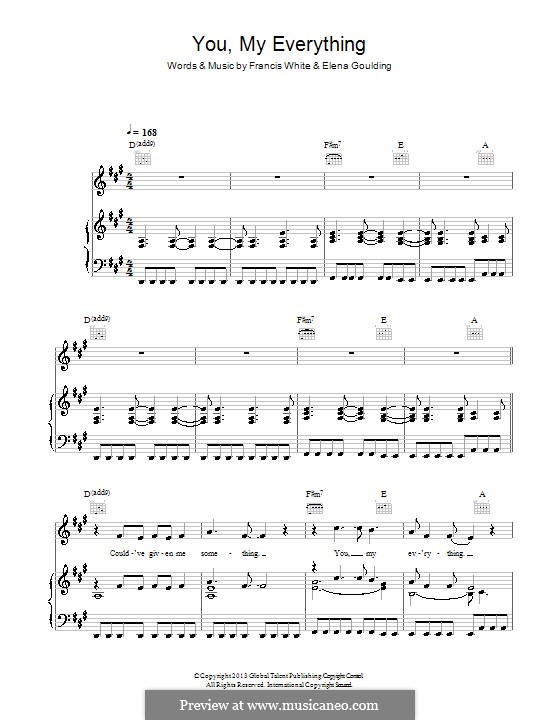 You, My Everything by E. Goulding, Eg White - sheet music on MusicaNeo