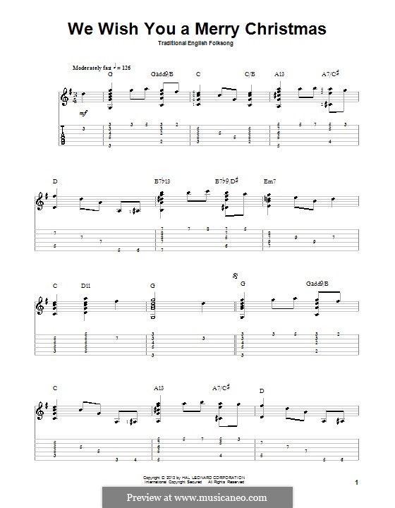 We Wish You a Merry Christmas (Printable Scores) by folklore on MusicaNeo