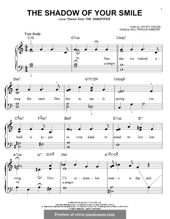 Песня shadow of your smile. The Shadow of your smile Ноты для фортепиано. The Shadow of your smile Ноты для саксофона. Finale Ноты. Тень твоей улыбки Джонни Мэндел Ноты.