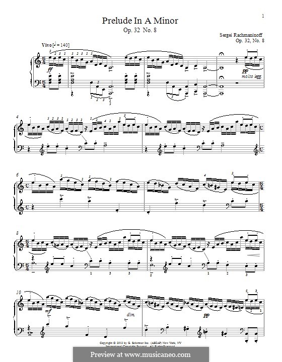 Thirteen Preludes, Op.32 By S. Rachmaninoff - Sheet Music On MusicaNeo