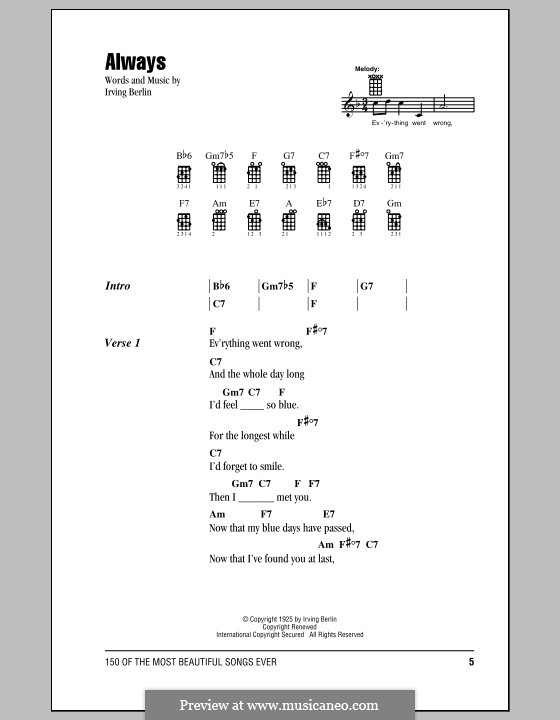 Always by I. Berlin - sheet music on MusicaNeo