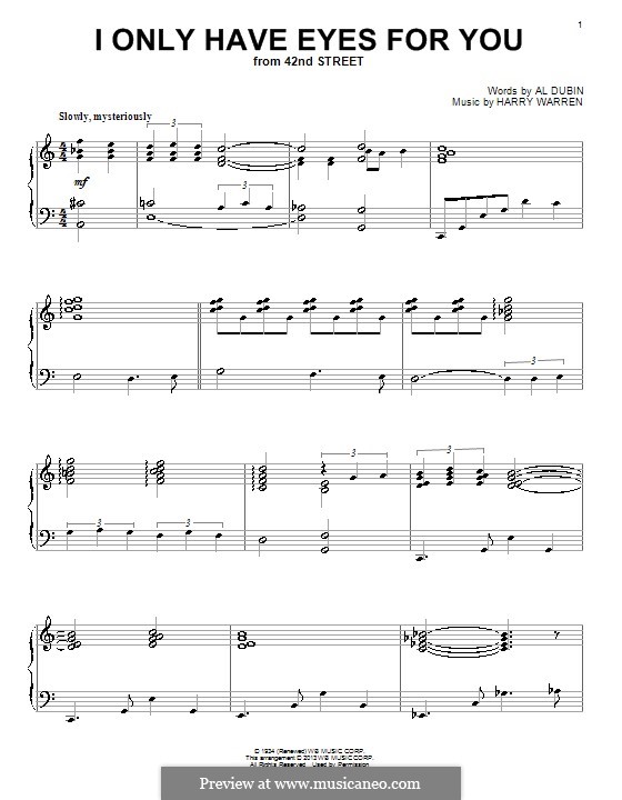 I Only Have Eyes for You by H. Warren - sheet music on MusicaNeo