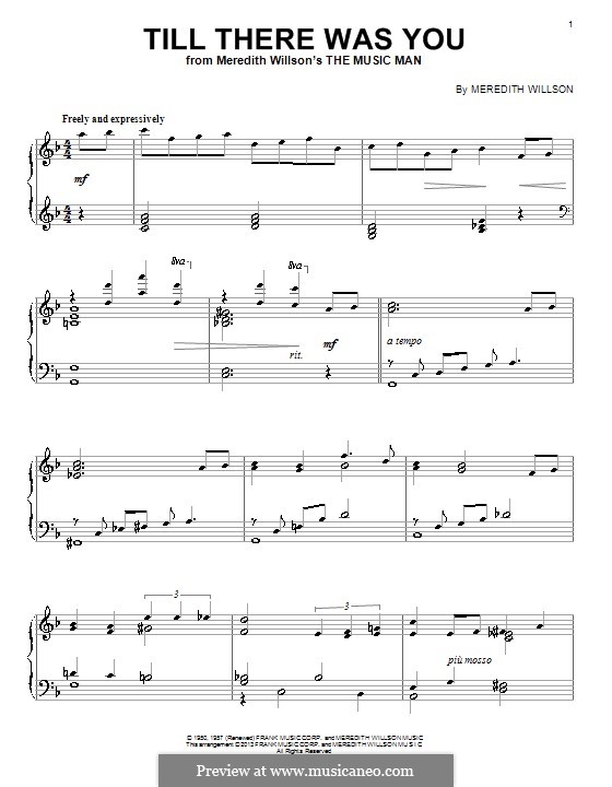 Till There Was You by M. Willson - sheet music on MusicaNeo