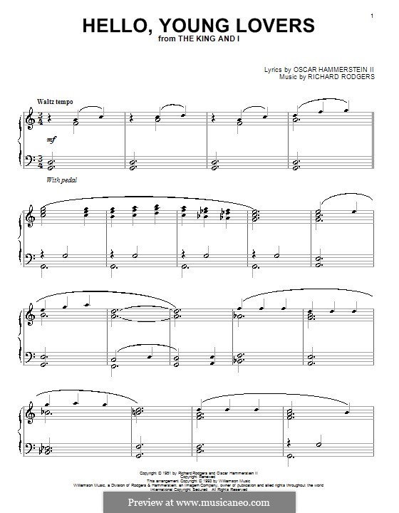 Hello, Young Lovers by R. Rodgers - sheet music on MusicaNeo