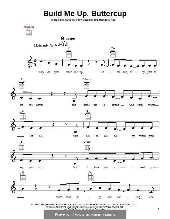 Build Me Up Buttercup Sheet music for Contrabass, Violin, Viola, Cello  (String Quintet)