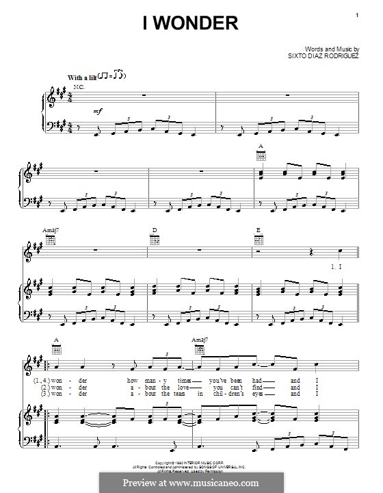 I Wonder By S D Rodriguez Sheet Music On Musicaneo