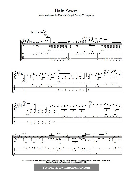 Hide Away by S. Thompson - sheet music on MusicaNeo