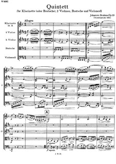 Quintet For Clarinet And Strings In B Minor, Op.115 By J. Brahms On ...