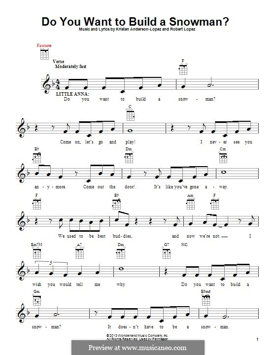 Do You Want To Build A Snowman? (from Frozen) sheet music for ukulele