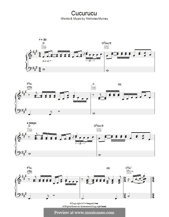 Cucurucu by N. Mulvey - sheet music on MusicaNeo