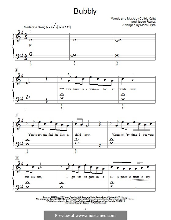 Bubbly by J. Reeves - sheet music on MusicaNeo