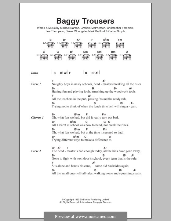 Baggy Trousers (Madness) by C. Foreman, G. McPherson, M. Barson on ...