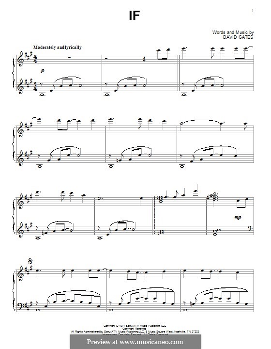 If (Bread) by D. Gates - sheet music on MusicaNeo