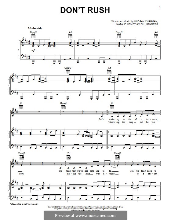 Don T Rush By N Hemby B Sanders L Chapman Sheet Music On Musicaneo You asked for rush , we brought you rush ! musicaneo