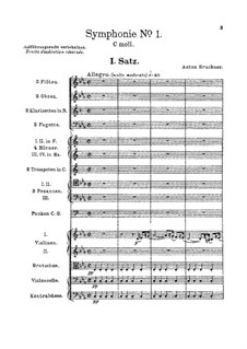 Symphony No.1 In C Minor, WAB 101 By A. Bruckner - Sheet Music On MusicaNeo